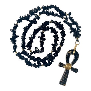 Black Onyx Ankh Necklace