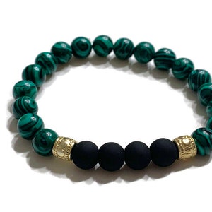 Malachite Bead Bracelet