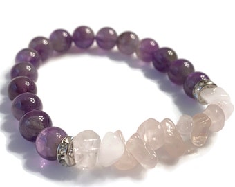 Amethyst/Rose Quartz Bracelet
