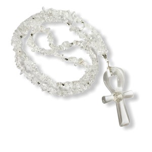Clear Quartz Clear Ankh Necklace