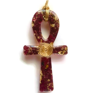 Garnet Ankh Pendant