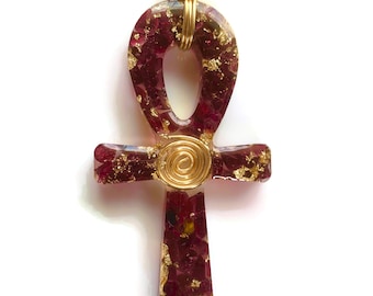 Garnet Ankh Pendant