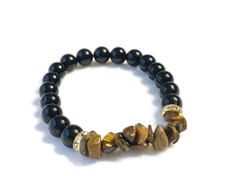 Black onyx and tiger eye bracelet Clearance