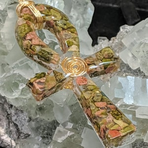 Unakite Feminine Health & Fertility Ankh Pendant