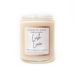 Lush Linen Handcrafted soy candle image 1