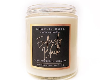 Endlessly Black | Handcrafted soy candle