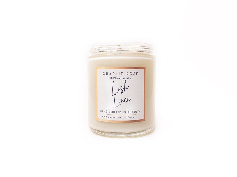 Lush Linen Handcrafted soy candle image 1