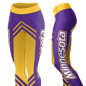 Minnesota Football Stripe Leggings// Premium Quality // Cute and Cozy