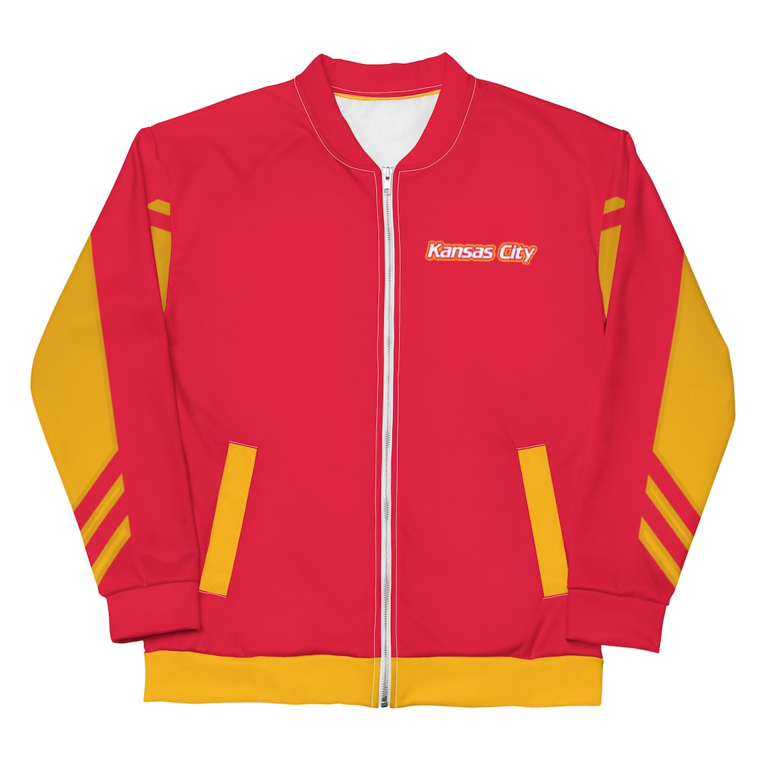 Kansas City Football Stripe Bomber Jacket Etsy