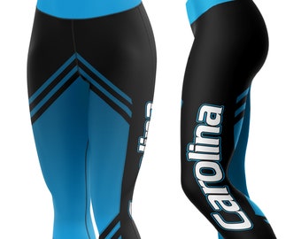 Carolina Football Stripe Leggings// Premium Quality // Cute and Cozy