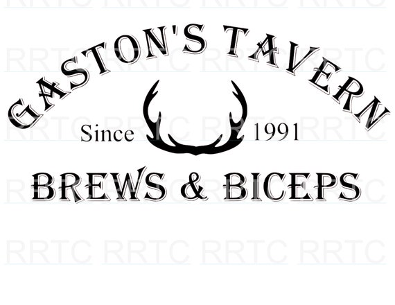 Gastons Tavern Brews and Biceps Png Digital Download | Etsy