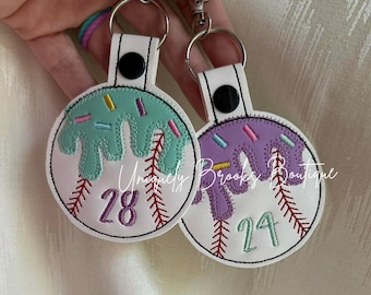 baseball drip, baseball drip keychain, baseball keychain, baseball bag tag, baseball name tag, baseball drip bag tag