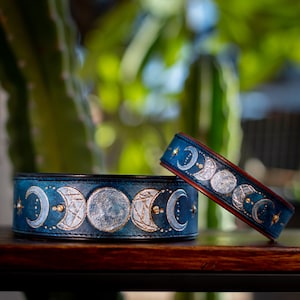 Moon Phases / Lunar Cycles / Celestial Dog Collar