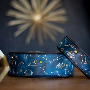 Constellation Leather Dog Collar - Ready to Ship