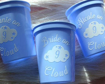 The Bride is on Cloud 9 Bachelorette Party Cups, On Cloud 9 Bridal Shower, Cloud Nine Bach, On Cloud 9 Bridal Shower, Heavenly Cloud Party