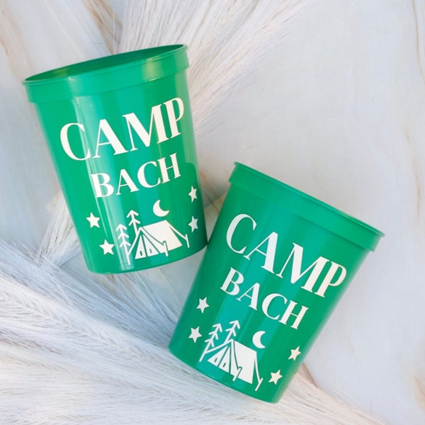 Green Camping Bachelorette Party Cups, Last Trail Before the Veil Favors, Cabin Bachelorette, Hiking Bach, Mountains and Mimosas