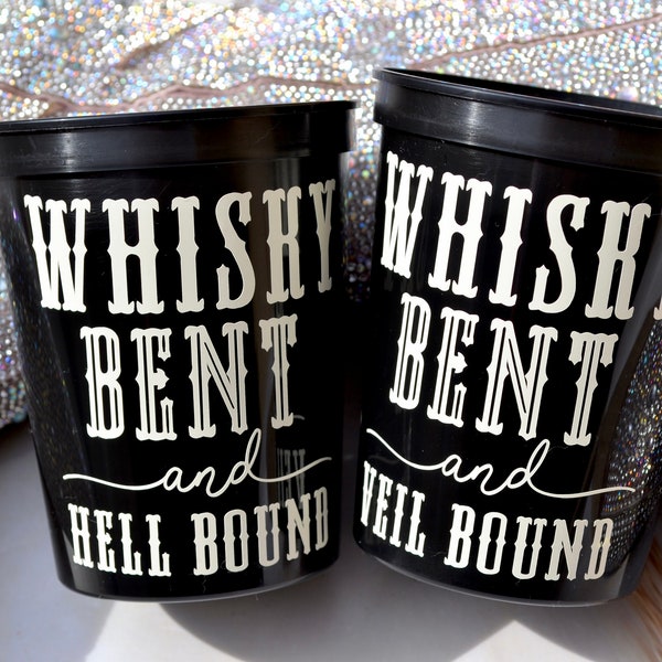 Whisky Bent and Veil Bound Bachelorette Party Cups, Whisky Bent and Hell Bound, Nashville Bachelorette Party Favors, Country Bachelorette