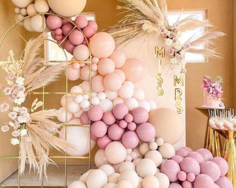 Matte Pink balloon garland, Blush Pink Balloon Garland Kit, Matte Pink and Cream Balloon Arch, Girl Baby Shower Balloon Arch, Pink Arch