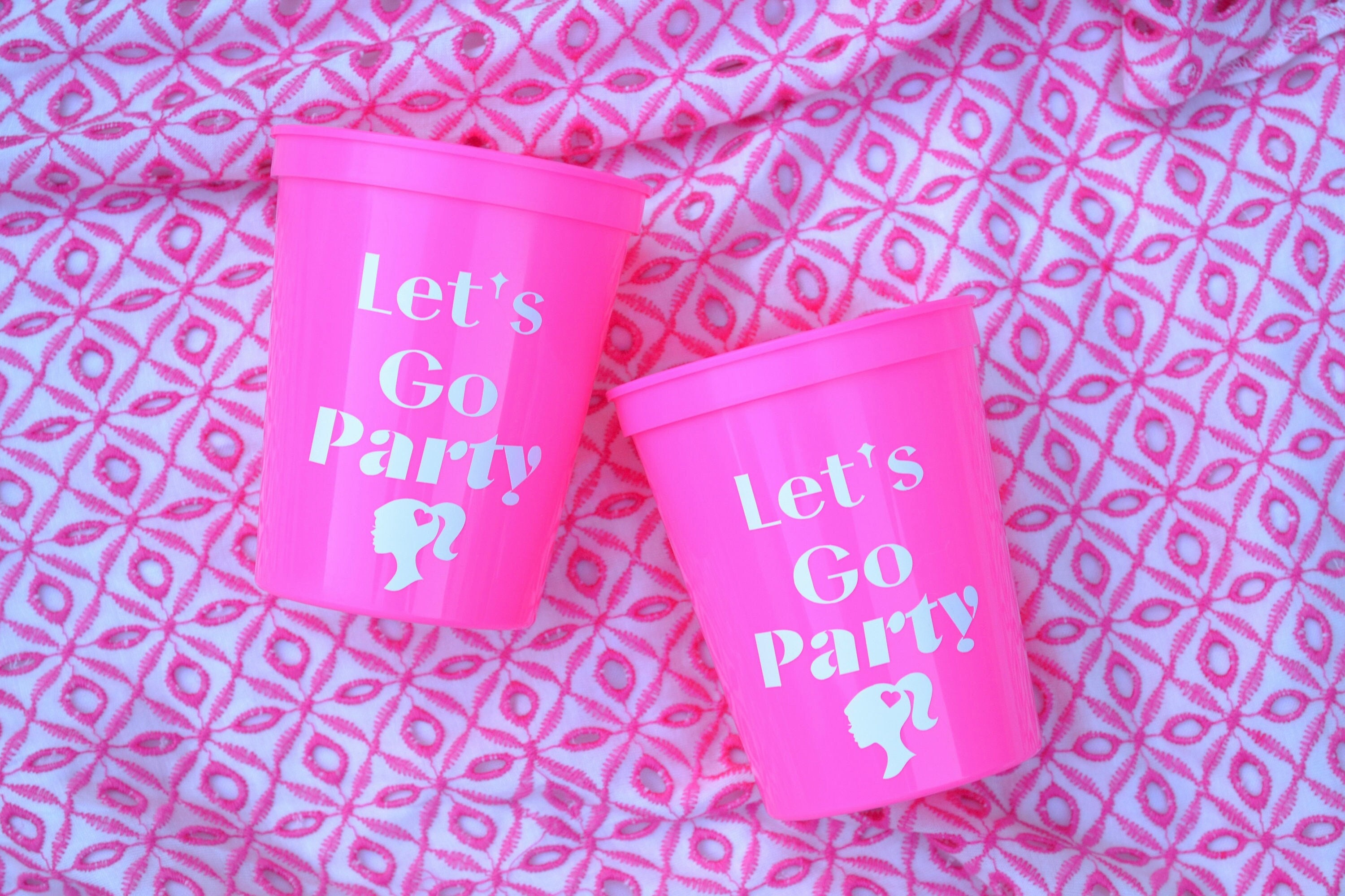 Hot Pink Doll Bachelorette Party Cups Cmon Babe Lets Go Party Malibu Babe Come on Babe Decor Pink Birthday Miami Bach