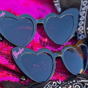 Personalized Black and Hot Pink Heart Sunglasses, Mean Girls Bach Bachelorette Party, That's So Fetch, Mean Girls 21st Birthday