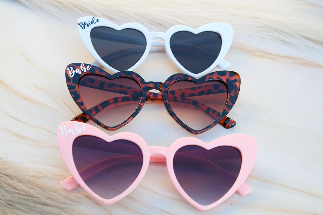 Heart Shaped Sunglasses White Heart Sunglasses Pink Heart Etsy