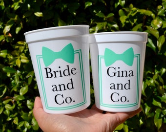 Bride and Co Cups, Breakfast at Tiffany's Bridal Shower Favors, Audrey Hepburn Party, Baby and Co Decor, Teal Wedding, Classy Bachelorette