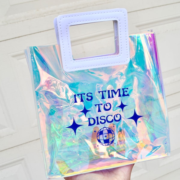 Holographic Mamma Mia Bachelorette Party Mini Tote Bag, Last Disco Bach Favor, Mama Mia Birthday, She found her honey honey, Last Disco Gift