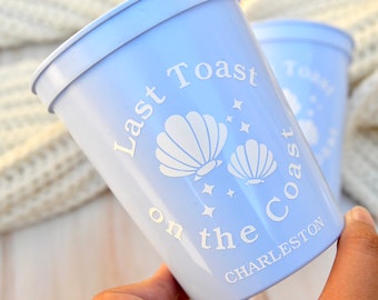 Last Toast on the Coast Cups, Coastal Grandma Bachelorette Party Favors, 30a Bachelorette, Beach Bach Cups, Hamptons Bachelorette, Cape Cod