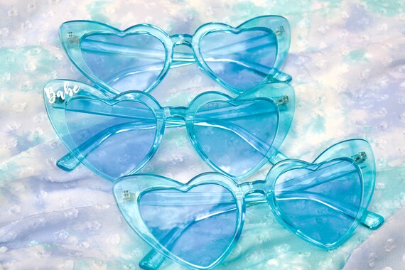 Baby Blue Heart Sunglasses Cloud 9 Bachelorette Ski Bachelorette Mamma Mia Beach Bachelorette Favors the Summer I Turned Married Bach Etsy Canada