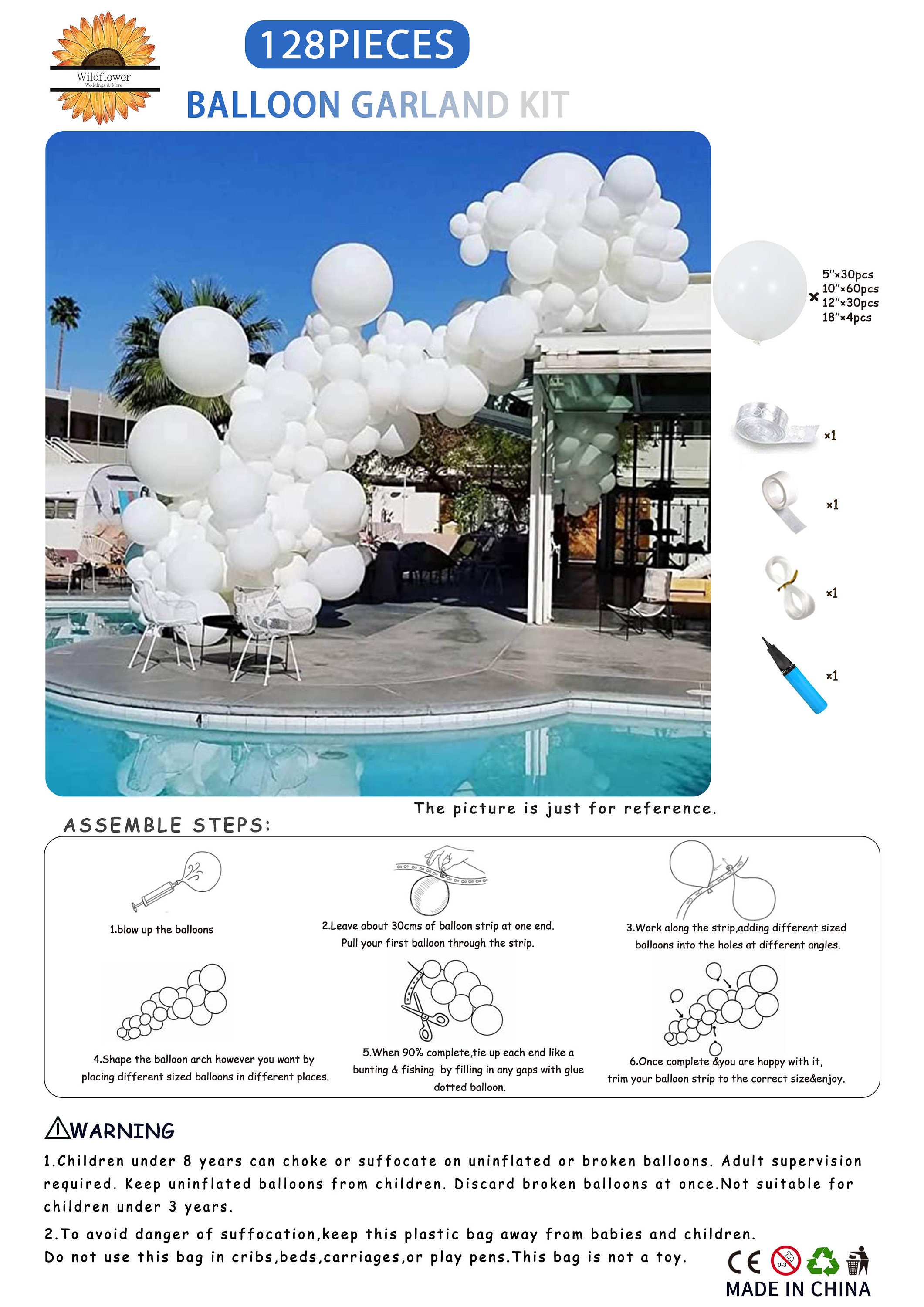 White Balloon Garland, the Bride is on Cloud 9 Decor White Balloon Arch  Kit, White Party Decor, Bridal Shower Balloons, Wedding Balloon Arch -   Israel