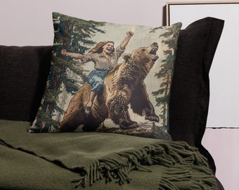 I choose bear Pillow Cover 22 x 22". Vintage style!