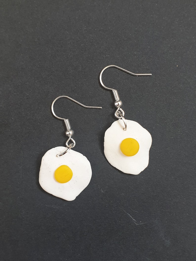 3D Fried egg earrings