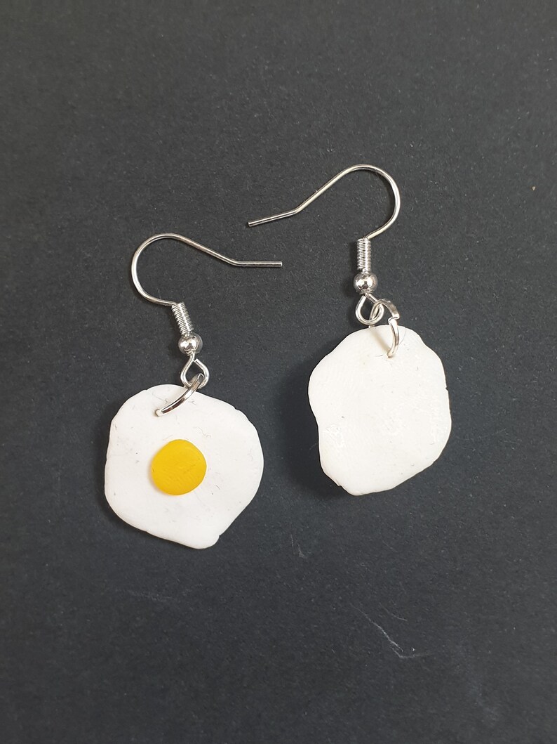 3D Fried egg earrings