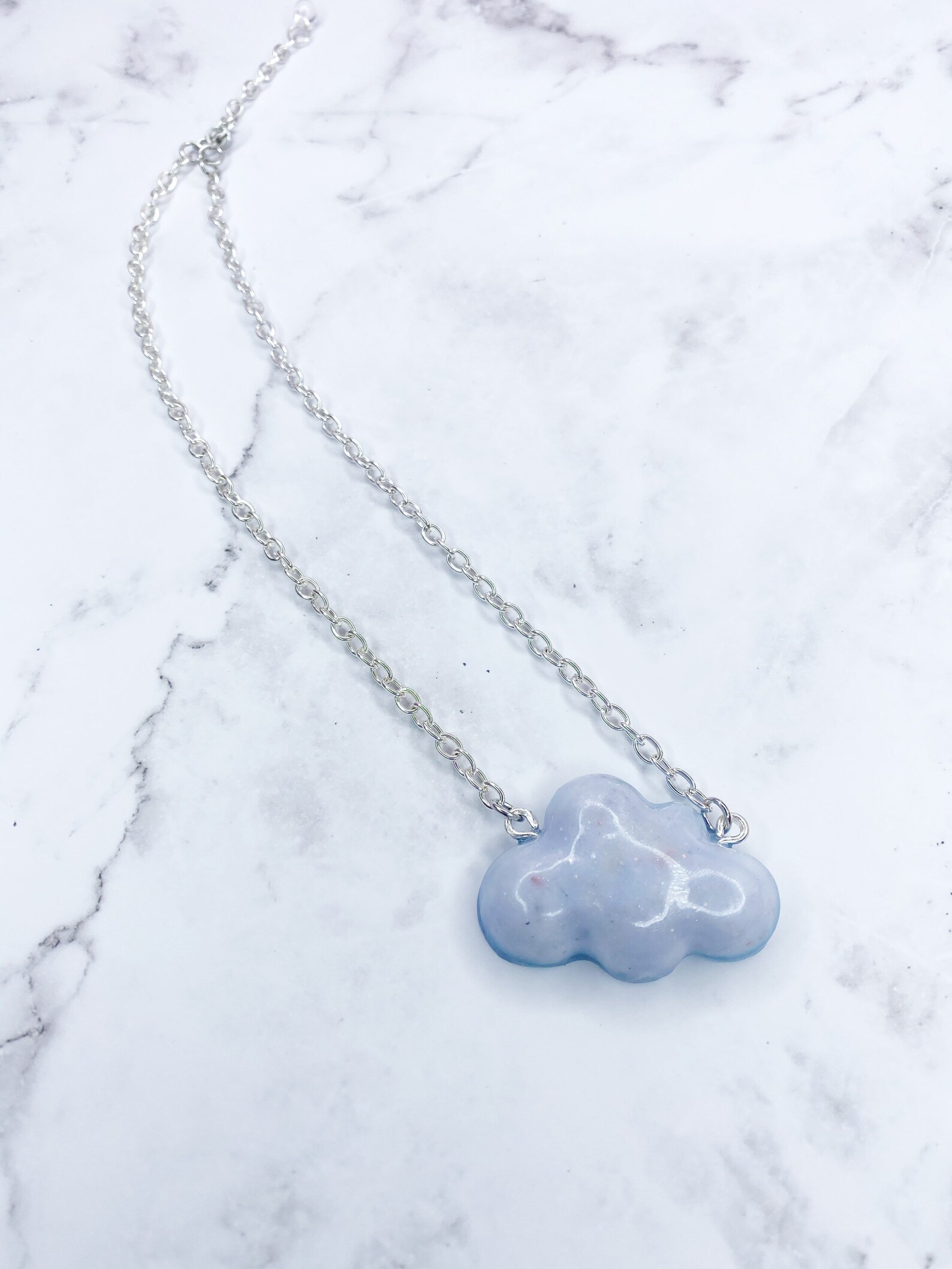 Cloud Necklace Epoxy Resin Cloud Necklace BlueWhite Etsy