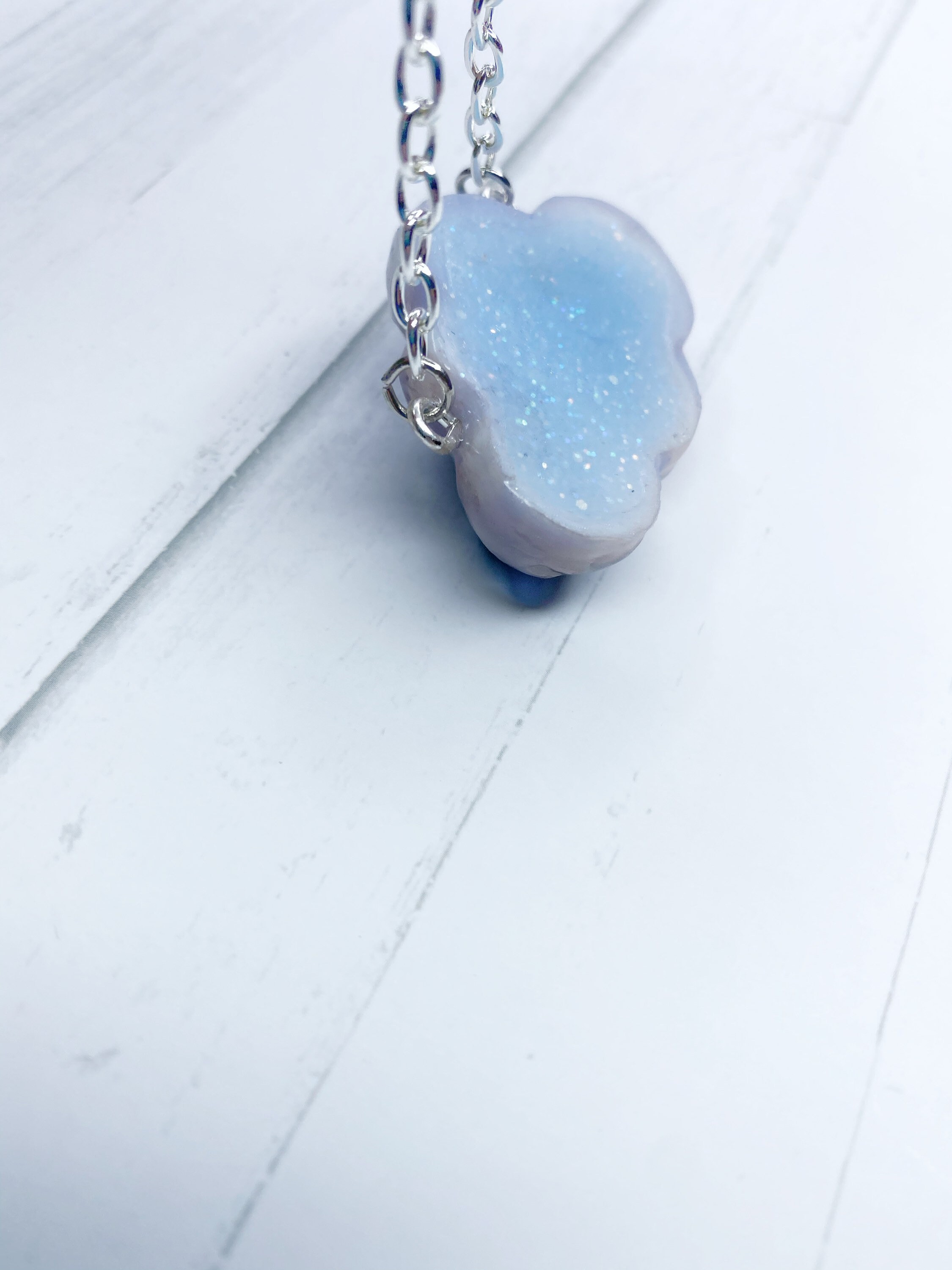 Cloud Necklace Epoxy Resin Cloud Necklace BlueWhite Etsy