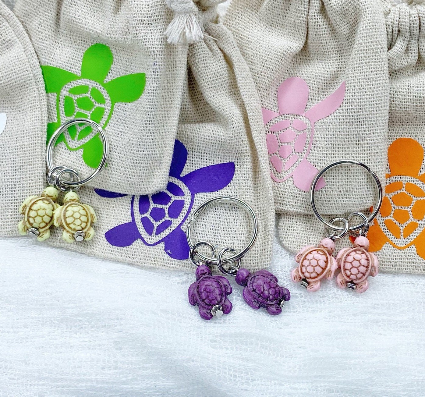 Turtle Stone Keychain Cute Keychain Gift Set For Turtle Etsy