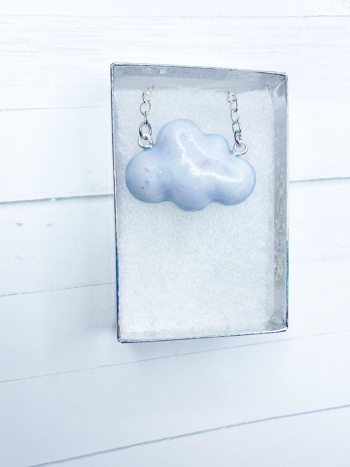 Cloud Necklace Epoxy Resin Cloud Necklace BlueWhite Etsy