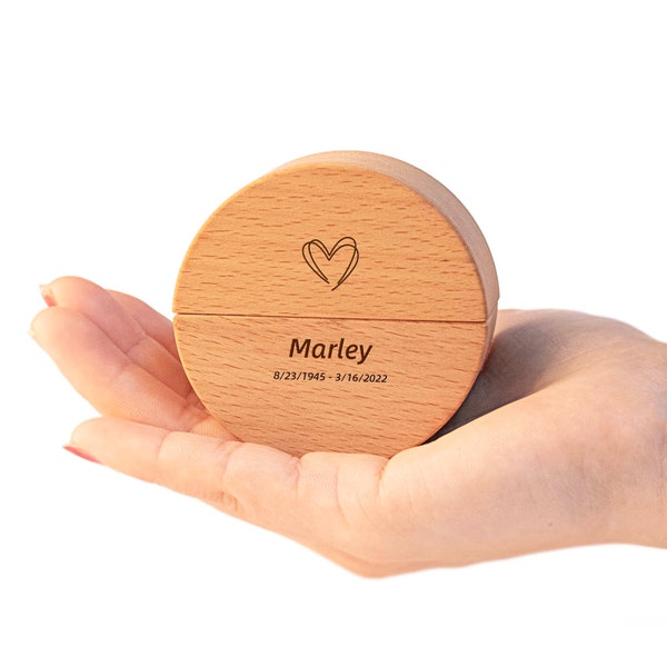 Engraved Beech Wood Keepsake Urn for Human & Pet Ashes | Personalized Memorial, Sympathy Gift