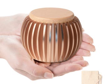Mini urna ricordo in oro rosa: urna commemorativa in alluminio per la condivisione
