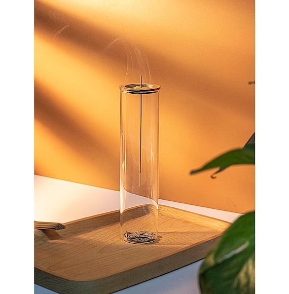 Buy Glass Incense Holder for Sticks anti-ash Flying With Removable Glass Ash  Catcher Mess-free Incense Burner Meditation Yoga Spa Room Decor Online in  India 