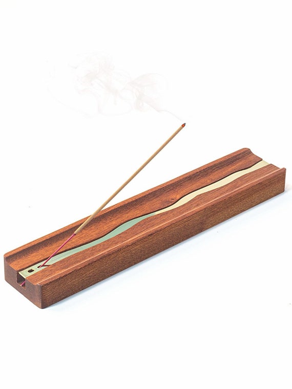 WOOD ART STORE Wooden Incense Holder Or Incense Burner Holder, Modern Insence Ash Catcher Or Insense Stick Holder For Table Décorations, Wooden - Foto 11