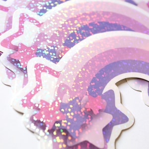 Holographic Purple Rainbow Sticker: &quot;Falling Apart&quot; Design