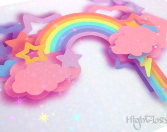Holographic Rainbow Postcards: Iridescent Pastel Greeting Cards