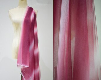 1 yard 57width Imported fabric colorful wedding net yarn gradient perspective designer fabric laser fantasy color organza fabric