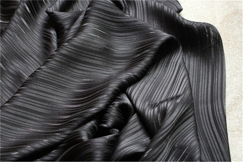 Black Silver Chiffon Texture Yarn Translucent Fabric Chiffon - Etsy