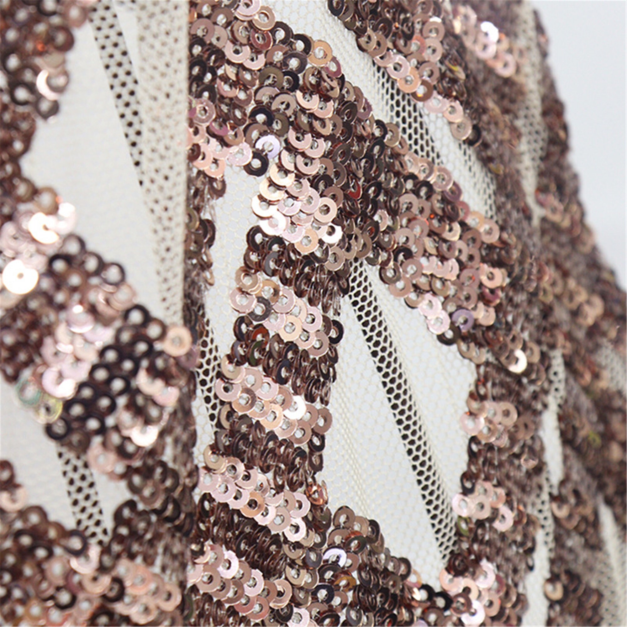 Glitters Sequins Fabric Bronze Sequin Fabric Diamond Lattice Etsy