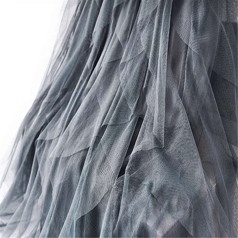 New Gray Pleats Puffy Skirt Layered Tulle Irregular Mesh | Etsy