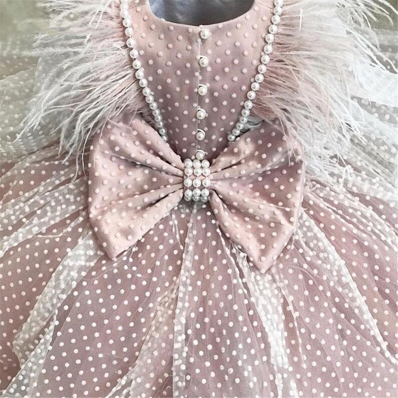 Blush Pink Flower Girl Dress Pearls Dress Toddler Dress With Etsy