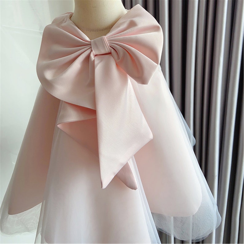 Fancy Kids Lavender Embroidered Satin & Tulle Baby Girl Dress w/ Satin Rhinestone Bow main image 0