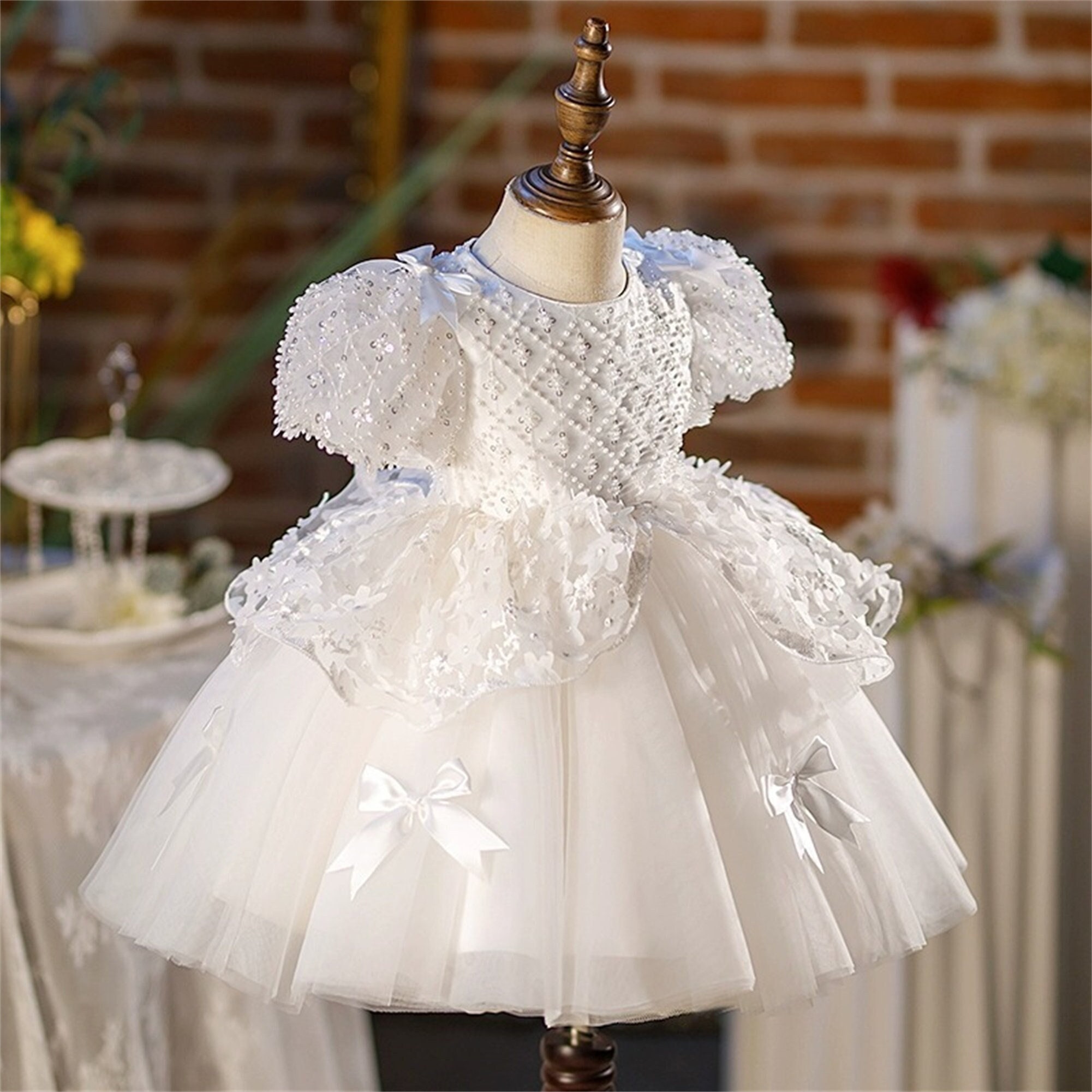 Newborn Baby Girl Princess Dress Bowknot Lace Wedding Tutu Dresses -  Walmart.com